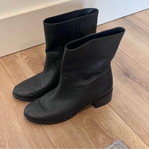 MICHAEL Michael Kors Black Pebbled Leather Ankle Booties
